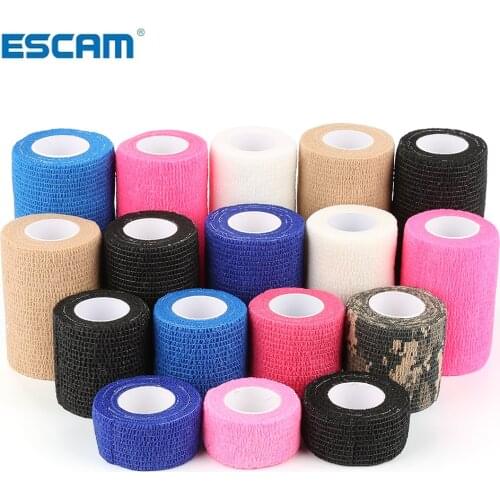 ESCAM Self-Adhesive Elastic Bandage First Aid Medical Health Care Treatment Gauze Tape First Aid Tool 5cm*4.5M