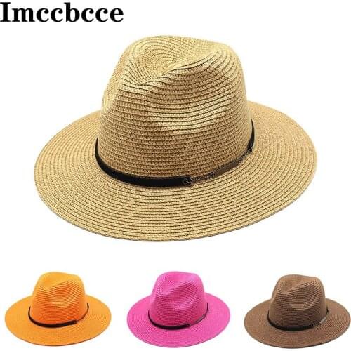 2021 Casual Panama Hat Summer Sun Hats For Women Mans Beach Straw Hat for Men Outdoor UV Protection Cap Chapeau Femme Versatile