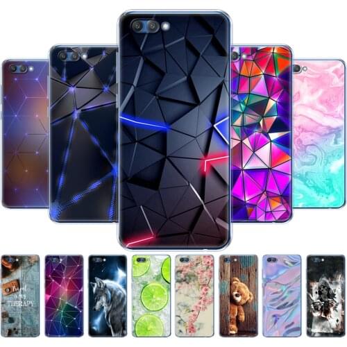 Silicon case for huawei honor V10 VIEW 10 soft tpu back phone cover for huawei honor 10 Case Etui protective printing coque