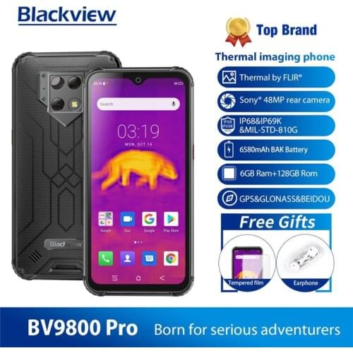 Blackview BV9800 Pro IP68 Smartphone 6580mAh 48MP+16MP+5MP Super AI Triple Camera 6GB+128GB 6.3''FHD+ Grobal 4G Mobile Phone