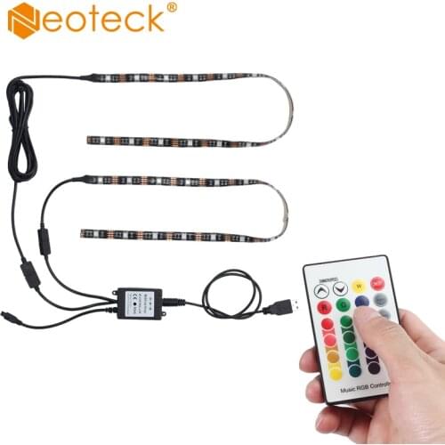 Neoteck USB Music Remote Led Strip Light RGB Color Changing LED Ribbon Tape For TV Background With IR Remote Control