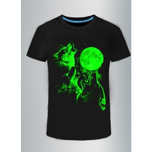 T-shirt Boys Noctilucence Luminous Brand T-shirts men Hip Hop Neon Print Party Club Night Light Punk Tops Tees clothes