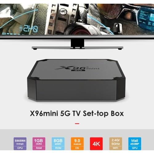X96 Mini TV Box,Android 9.0 S905W Quad Core,1GB RAM 8GB ROM,2.4G/5.8G Dual Band WiFi Smart TV Set Top Box,STB 4K Media Player
