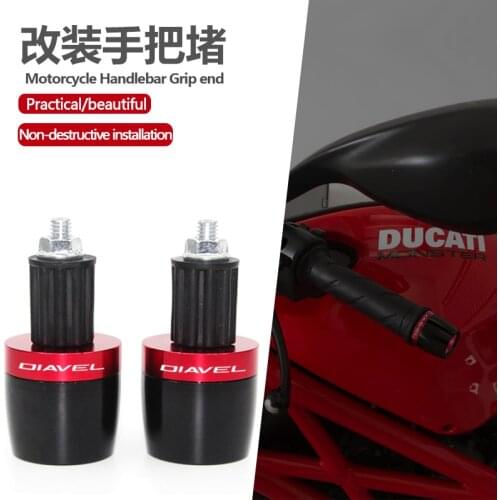 For Ducati Diavel Carbon XDiavel/S 7/8"22mm Universal Motorcycle Handle Bar Grips Ends Handlebar Counterweight Cap Plug Slider