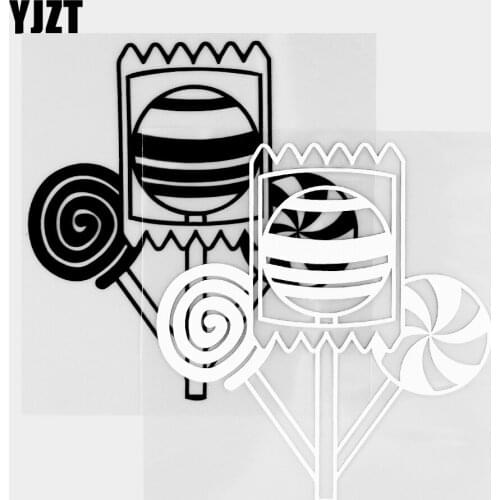 YJZT 11.6×12.5CM Beautiful Lollipop High Quality Car Sticker Body Decoration Vinyl Decals Black / Silver 20B-0395
