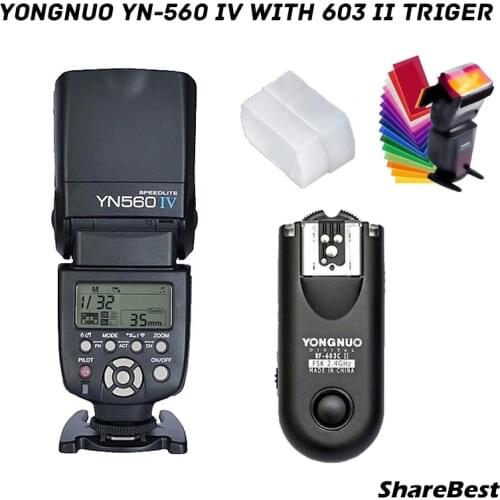 Yongnuo YN-560 IV with RF-603 II Single Transmitter for Canon Nikon Ultra Long Range Wirelss Flash Speedlite RF603 II Trigger