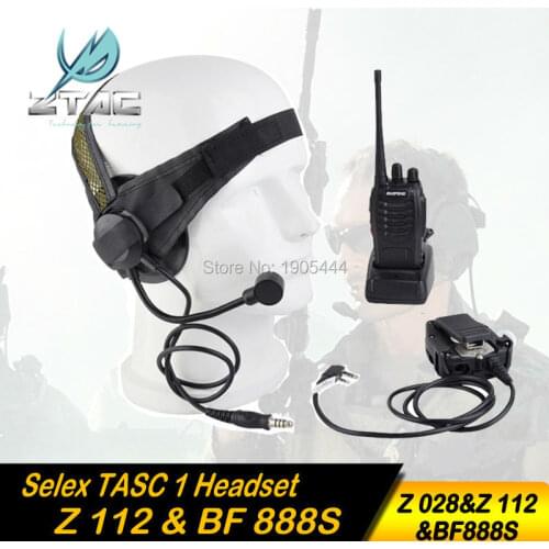 Z-TAC Z 028 Earphone Element Z-TAC Selex TASC1 Headset with Military Standard Plug Z-TAC PTT Kenwood Radio Baofeng BF-888s