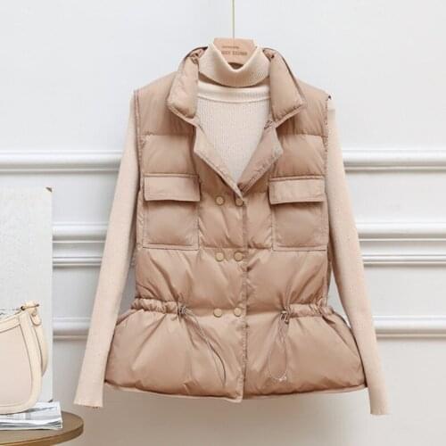 Winter Women Ultra Light Down Vest White Duck Down Jacket Short Down Coat Parka Ladies Sleeveless Waistcoat 8051635