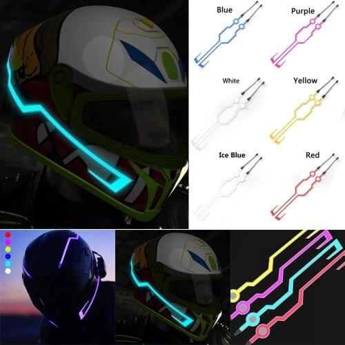1set Luminous Helmet Motorcycle Cold Light Strip Modified LED Helmet Light Night Riding Light waterproof EL Strip Sticker