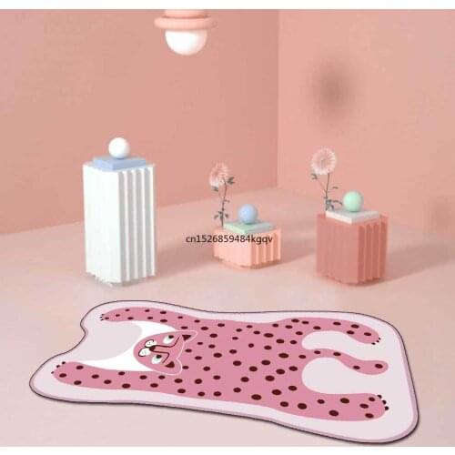 200*400cm Alien Irregular Girl Pink Cartoon Spotted Leopard Striped Bedside Blanket Living Room Bedroom Bedside Carpet