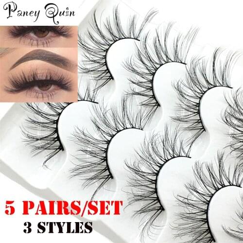 5Pairs 3D Mink Hair False Eyelashes Natural Long Full Volume Fluffy Wispies Lashes Handmade Eyelashes Extension Tools Wholesale