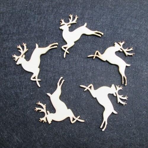 60pcs/bag 50mm*40mm wholesale high quality sika deer wood cutting Angle of the wedding. The hotel decoration 1140