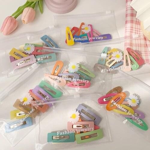 8/10pcs/set Sweet Geometric Hair Clips Colorful BB Clips Hair Accessories Candy Color Womwn Girls Hair Ornament Hairpin Barrette
