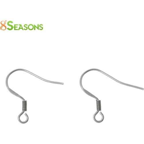 8SEASONS Stainless Steel Earring Components Hooks U-shaped Silver Color 20mm( 6/8") x 17mm( 5/8"),50 Pairs Hot new