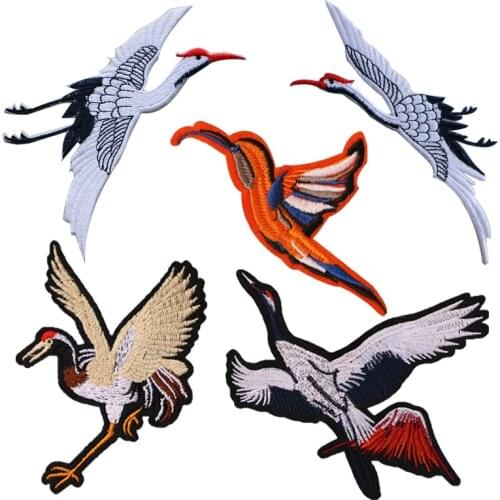 Big Animal Bird Badge Embroidered Cute Patches For Jackets T-Shirt Stripes On Clothes DIY Sewing Accessories Applique Fabrics