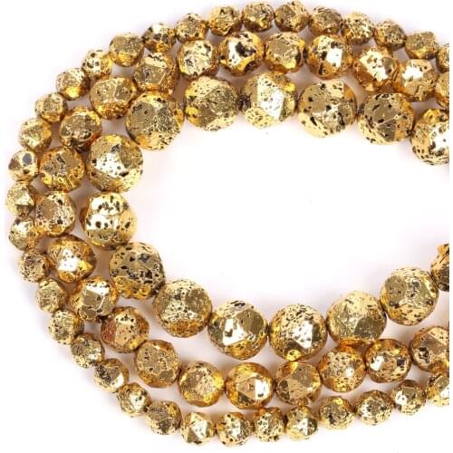 6/8/10mm Natural Lava Volcanic Rock Stone Beads Hematite Stone Loose Beads For Jewelry Making Diy Necklace Bracelet Accessories