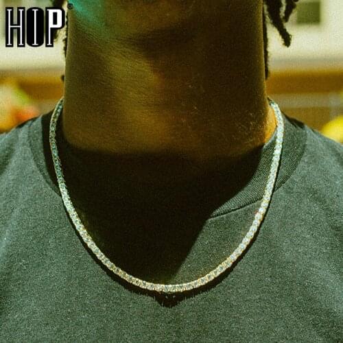 Hip Hop 1 Row 4 Prong Tennis Chain AAA CZ Stone 3MM Wide Bling Iced Out Cubic Zircon Necklace Bracelet For Men Jewelry