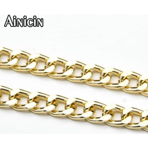 High Quality 7mm Gold Plating Aluminum Chains For Fashion Jewelty Making Bag Chains 100m/lot