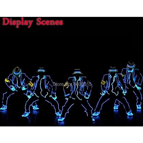 EL Suits New Fashion LED/EL Clothes Luminous Costumes Glow Party Supplies Light Clothing Men For Holiday DIY Decoration Hot Sale