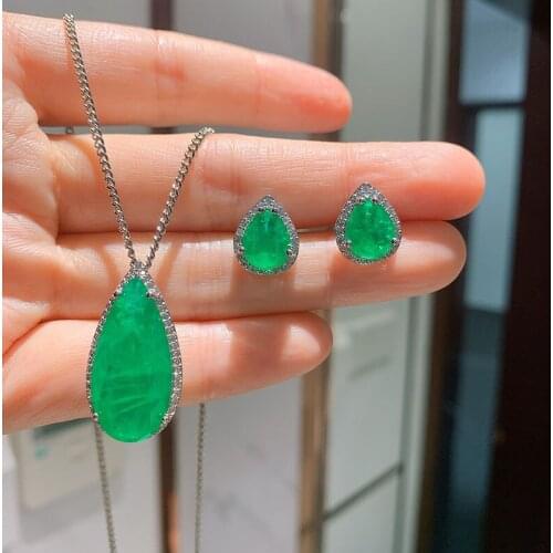 Funmode Classic Waterdrop CZ Pendant Necklace Jewelry Sets For Women Gifts Pendientes boucle d'oreille Wholesale FS57