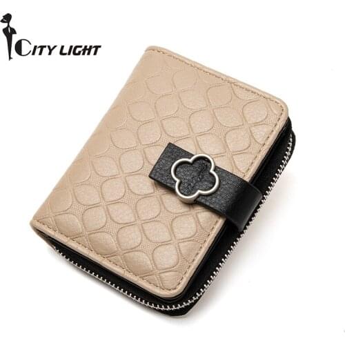 Short Women Wallets Lady Zipper Hasp Coin Purse Vintage Clutch Purses Cards Holder Wallet Billfold Purse