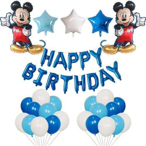 1set Disney Minnie Foil Balloons Set Mickey Mouse Balloon Birthday Party Decoration Baby Shower Kids Toy Air Globos Supplies
