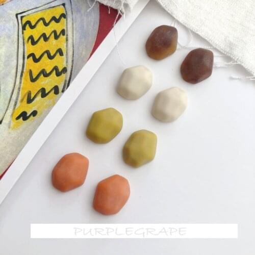 Autumn and Winter Matte Texture Matte Irregular Retro Resin Material DIY Ear Stud Earrings Accessories Accessories 10pcs