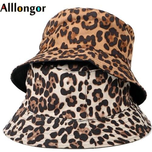 Leopard Bucket Hat Fashion Autumn 2020 Hip Hop bonnie Sun Hat Women Print fisherman fishing Hats panama buckets cap sombrero