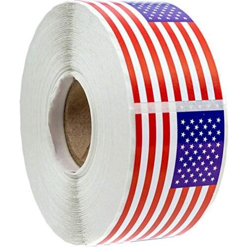 250Pcs/roll American Flag Stickers Patriotic Sticker scrapbooking for decoration labels USA bullet journal Stickers stationery