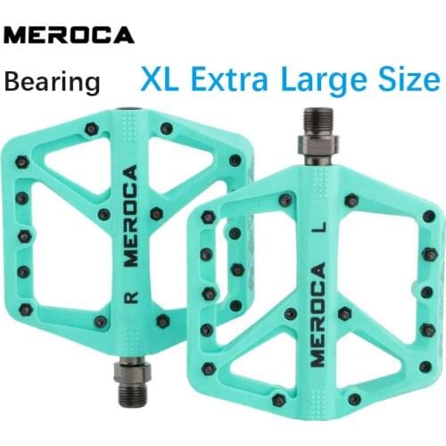 Meroca Bike Pedal MTB bearing pedal Mountain bike Nylon lightweight antislip extra large size downhill for man large foot
