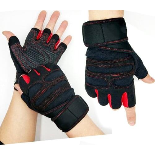 Men Women Gym Gloves with Wrist Wrap Support for Workout Fitness Weight Lifting MC889
