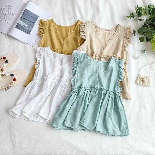 V collar solid color small fresh wood ear Joker casual slim lotus leaf doll shirt shirt chiffon shirt 2019 summer