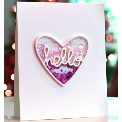 Hello Letter Heart Frame Cut Dies For Card Making Metal Cutting Dies DIY Craft Wedding Template Stencils Paper Photo Album Decor