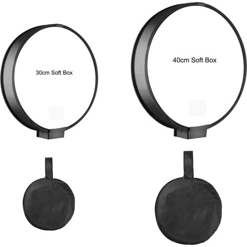 12" 30cm/15" 40cm Foldable Mini Round Soft Box Studio Shooting Flash Diffuser SoftBox for NikonCanon YongnuoSony Speedlight