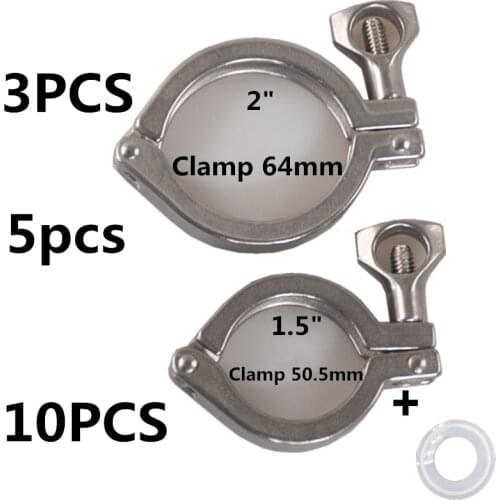 1.5" - 8" 3PCS 5PCS 10PCS Sanitary Stainless Steel Tri Clamp Clamps Clover for Ferrule SS304