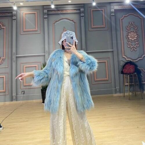 OFTBUY 2021 New Fashion Luxury Winter Jacket Women Real Fur Coat Natural Raccoon Fur Knitted Thick Warm Outerwear Streetwear