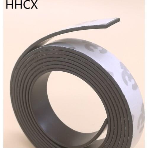1 Meter/lot Anisotropy Rubber Magnet 10*1 mm with 3M self Adhesive Flexible Magnetic Strip Magnet Tape width 10mm thickness 1mm