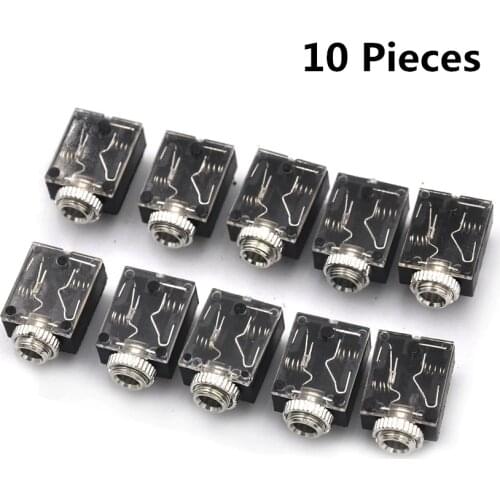 10pcs/lot 5 Pin Headphone Jack PCB Mount Female 3.5mm Stereo Jack Socket Connector Headphone Jacks
