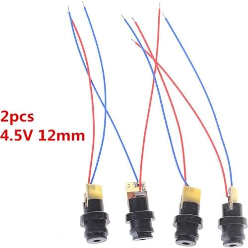2Pcs/lot Black 4.5V 12mm Red Laser Head Module Plastic Laser Diode Laser Dot P0.05