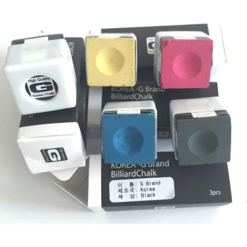 3pcs/lot Original G-Brand Korea Blue/pink/black/yellow Billiards snooker chalks High Quality Billiard Snooker accessories