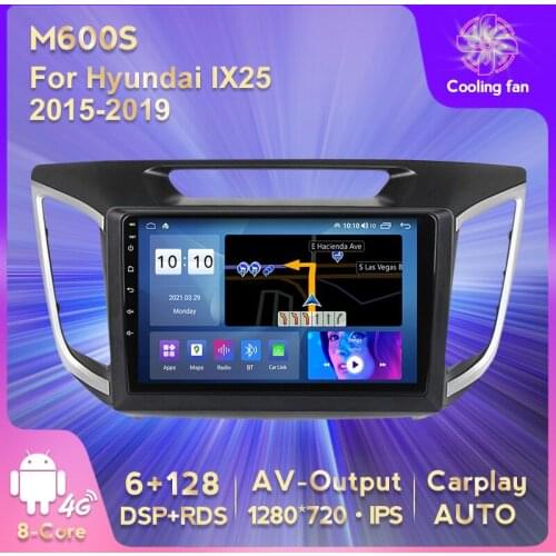 IPS HD 1280*720 Android 11 Car GPS Navigation DVD Multimedia Player for Hyundai IX25 2015 - 2019 Wifi BT AV Output Carplay AUTO