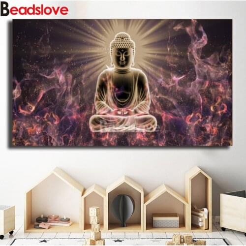 Large Buddha 5d Diy Diamond Painting Buddhism Religion Literature Full drill Square Cross Stitch Daimond Mosaic Embroidery Art
