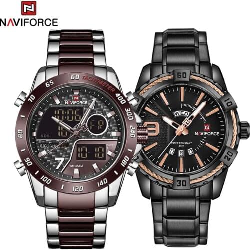 Clearance NAVIFORCE Men Fashion Watch Luxury Brand Man Military Sport Quartz Wrist Watches Men Waterproof Chronograph Clock