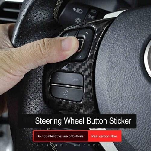QHCP Real Carbon Fiber Steering Wheel Button Frame Covers Decoration Sequin Stickers 1Pair Fit For Lexus NX200 300 300H IS300 RC