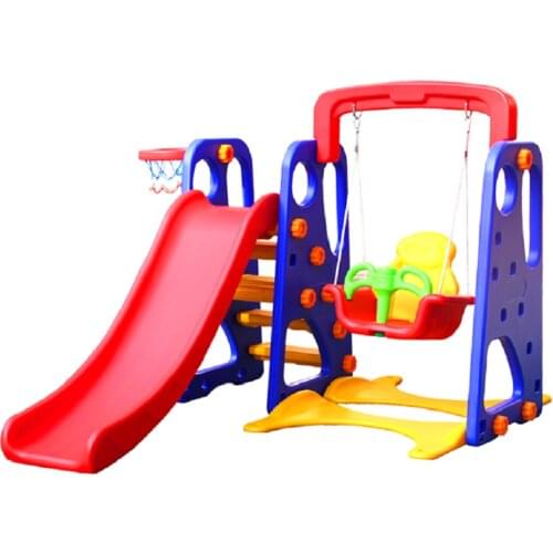 Kids 3 in 1 Outdoor Play Structure Jumbo Slide with Swing And Basket Ball Game