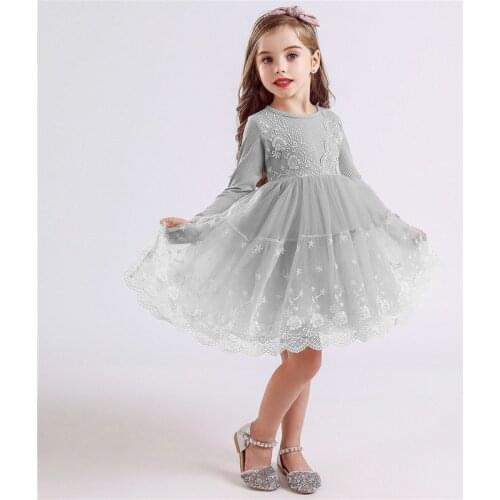 2020 Christmas Flower Long Sleeve Girls Winter Dress For 3-8Yrs Warm Knit Party Clothes Kids Holiday Casual Clothing Vestidos