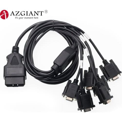 210cm OBD2 male to 6 DB9 female interface Serial RS232 16pin OBDII diagnostic tool cable