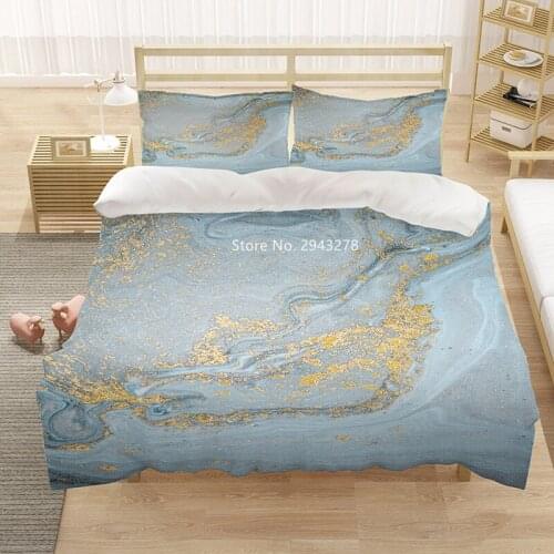Home Textiles Marble Pattern Fashion Comfortable Duvet Cover Pillowcase Bedding Set Adult Bedroom Decoration Deluxe Full Size