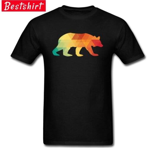 Bear T-Shirt Make Your Own Shirt Geometric Animal T Shirt For Men Custom Tees High Quality Clothing Shirt