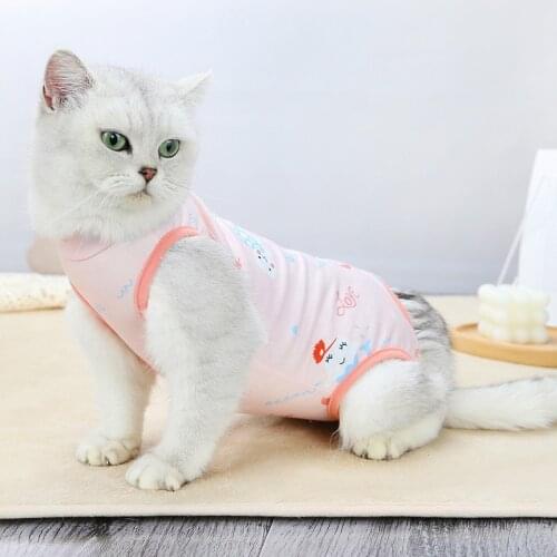 Dog Jumpsuit after Surgery Pet Sterilization Clothes Cat Cartoon Pattern Onesie Breathable Recovery Clothes for Small Medium Dog